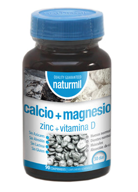 Calcio + Magnesio + Zinc con Vitamina D · Naturmil · 90 comprimidos