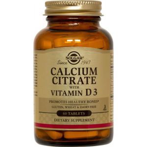 Citrato de Calcio con Vitamina D3 · Solgar · 60 comprimidos