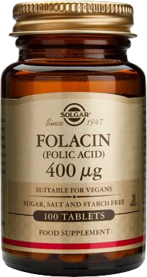 Folacin 400 mcg · Solgar · 100 comprimidos