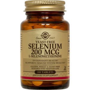 Selenio 200 mcg (Sin Levadura) · Solgar · 100 comprimidos