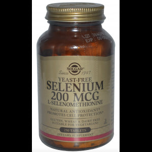 Selenio 200 mcg (Sin Levadura) · Solgar · 250 comprimidos