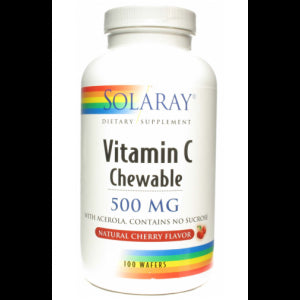 Vitamina C 500 mg - Sabor Cereza · Solaray · 100 comprimidos