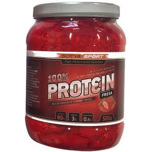 Proteina de Soja 100% Fresa · Sotya · 500 gramos