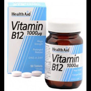 Vitamina B12 1.000 mcg · Health Aid · 50 comprimidos