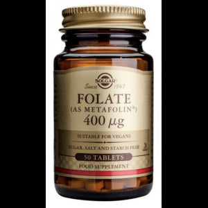 Folato (Metafolin®) 400 mcg · Solgar · 50 comprimidos