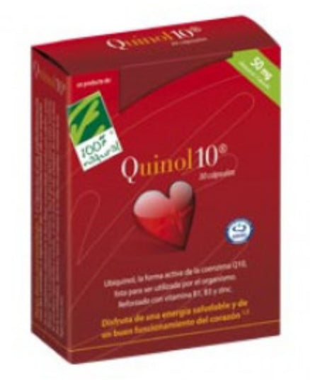 Quinol 10 - 50 mg · 100% Natural · 30 cápsulas