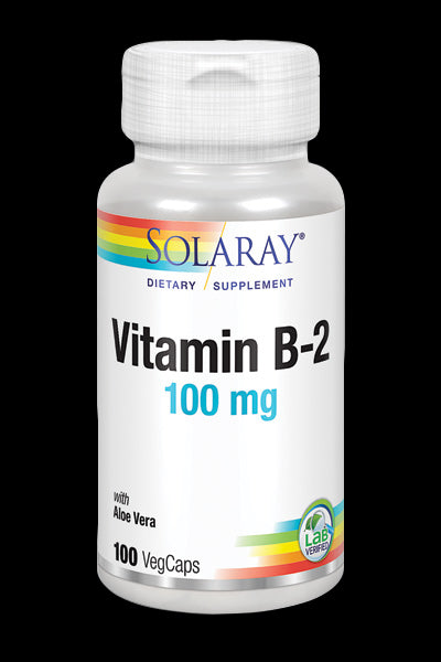 Vitamina B2 100 mg · Solaray · 100 cápsulas