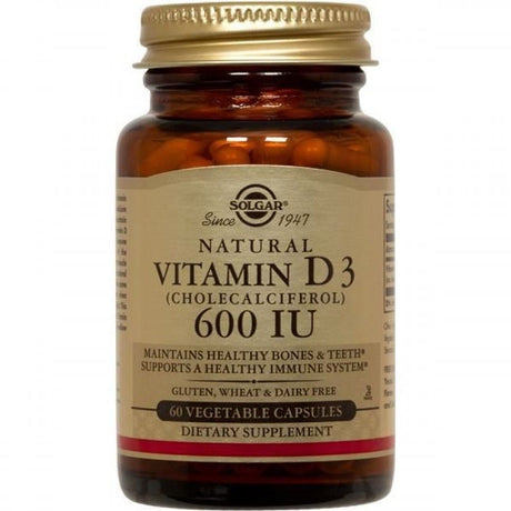 Vitamina D3 600 UI · Solgar · 60 cápsulas