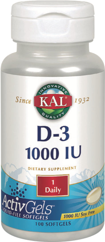 Vitamina D3 1000 UI · Kal · 100 perlas