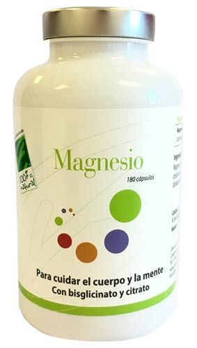 Magnesio · 100% Natural · 180 cápsulas