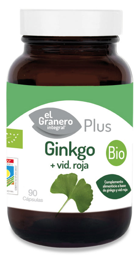 Ginkgo + Vid Roja BIO · El Granero Integral · 90 cápsulas