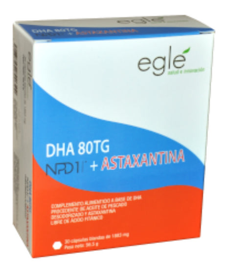 NPD1 DHA 80 TG + Astaxantina · Eglé · 30 cápsulas blandas