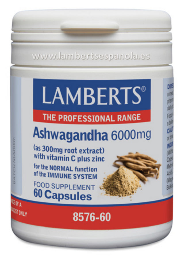 Ashwagandha 6.000 mg · Lamberts · 60 cápsulas