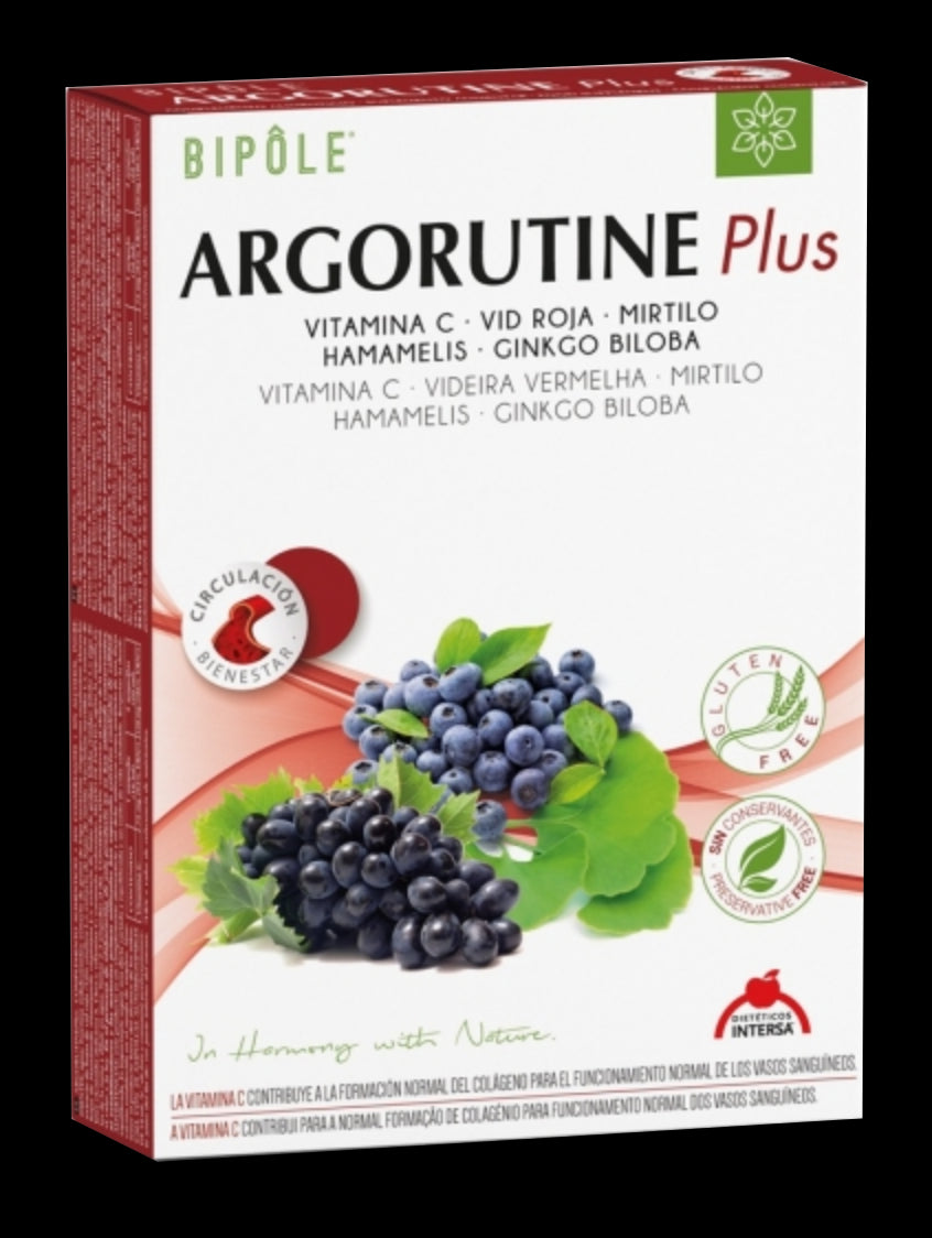 Bipole Argorutine Plus · Dietéticos Intersa · 20 ampollas