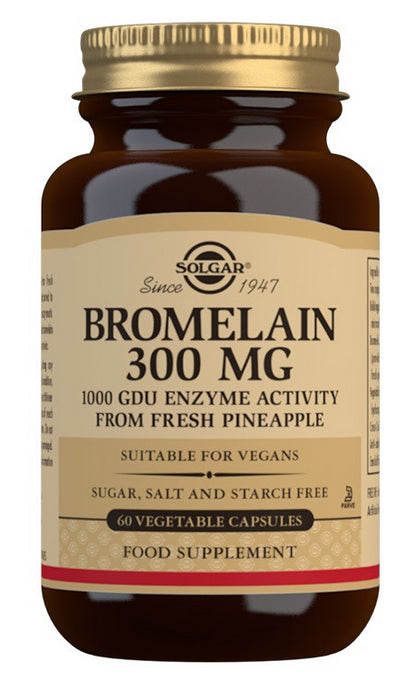 Bromelina 300 mg · Solgar · 60 cápsulas