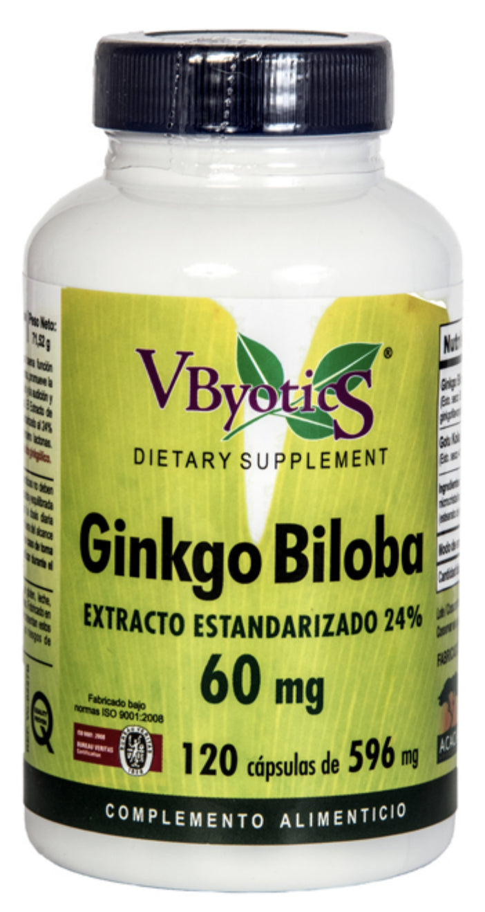 Ginkgo Biloba 60 mg · VByotics · 120 cápsulas