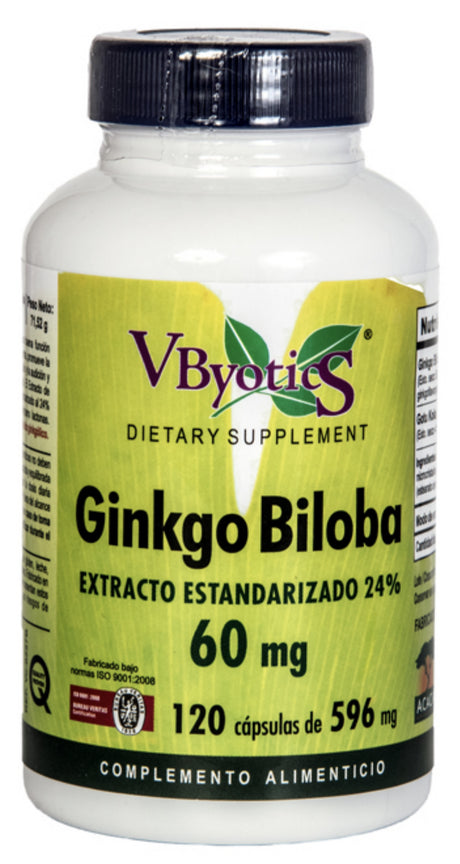 Ginkgo Biloba 60 mg · VByotics · 120 cápsulas