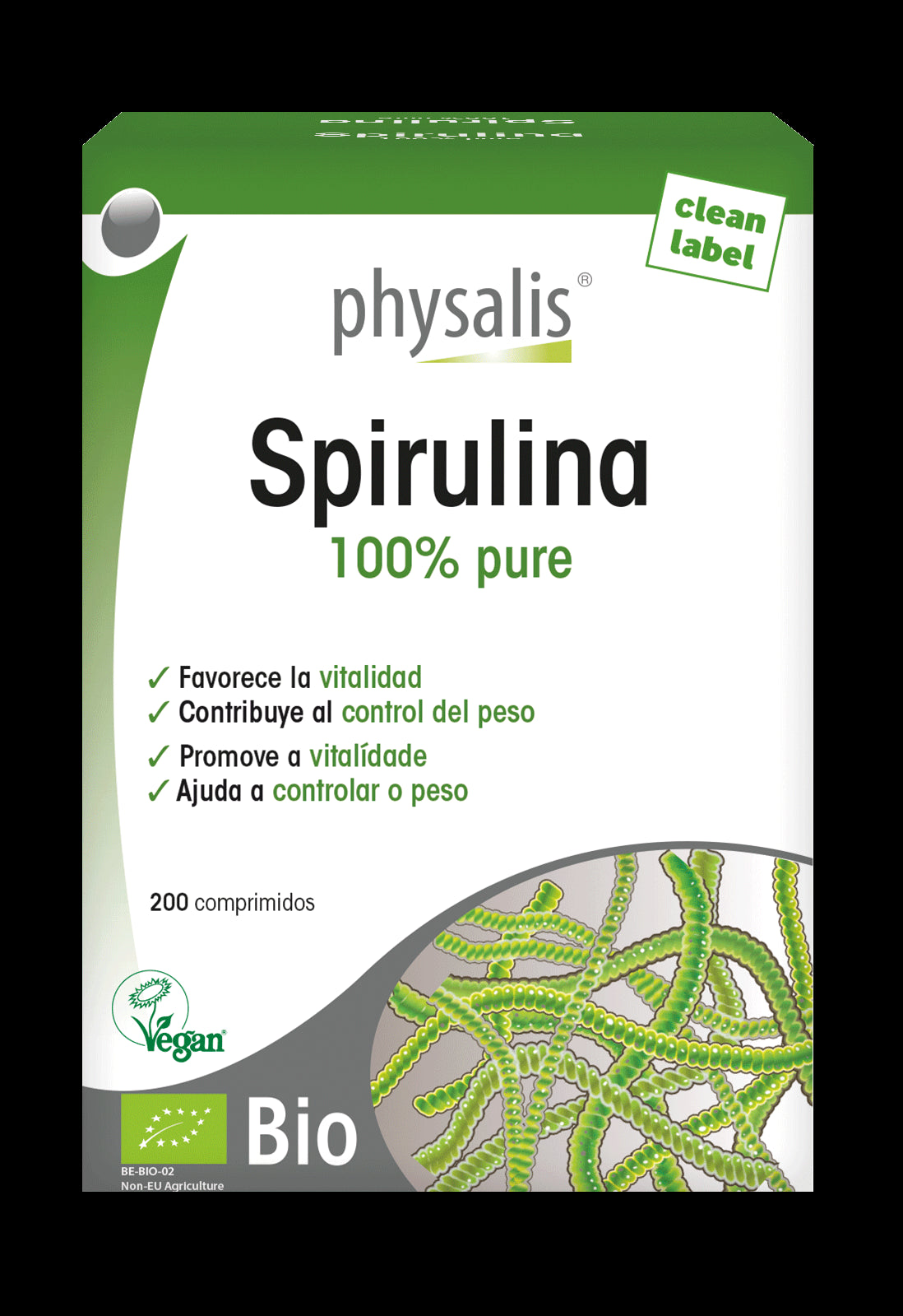 Spirulina · Physalis · 200 comprimidos