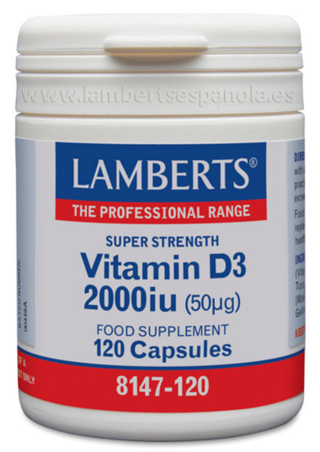 Vitamina D3 2.000 UI · Lamberts · 120 cápsulas