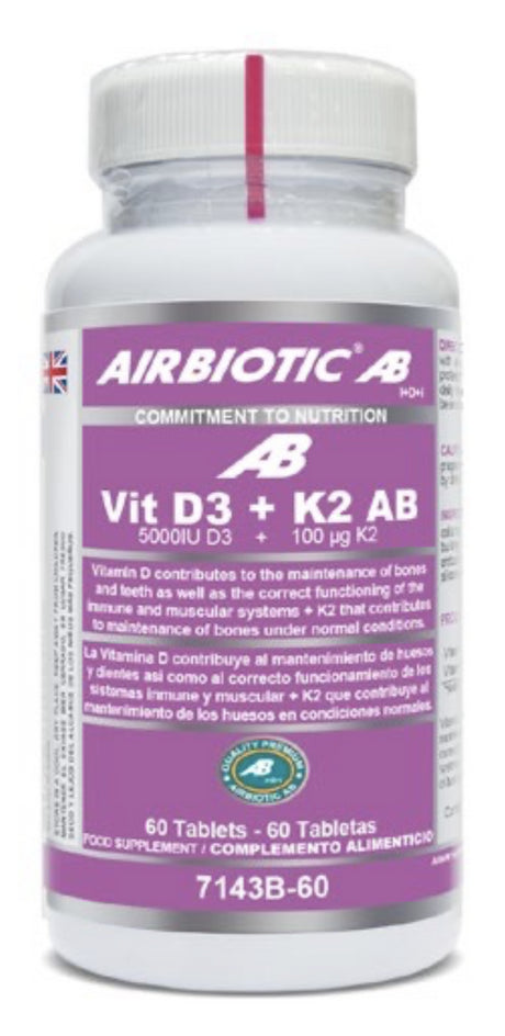 Vitamina D3 + K2 AB · Airbiotic · 60 comprimidos