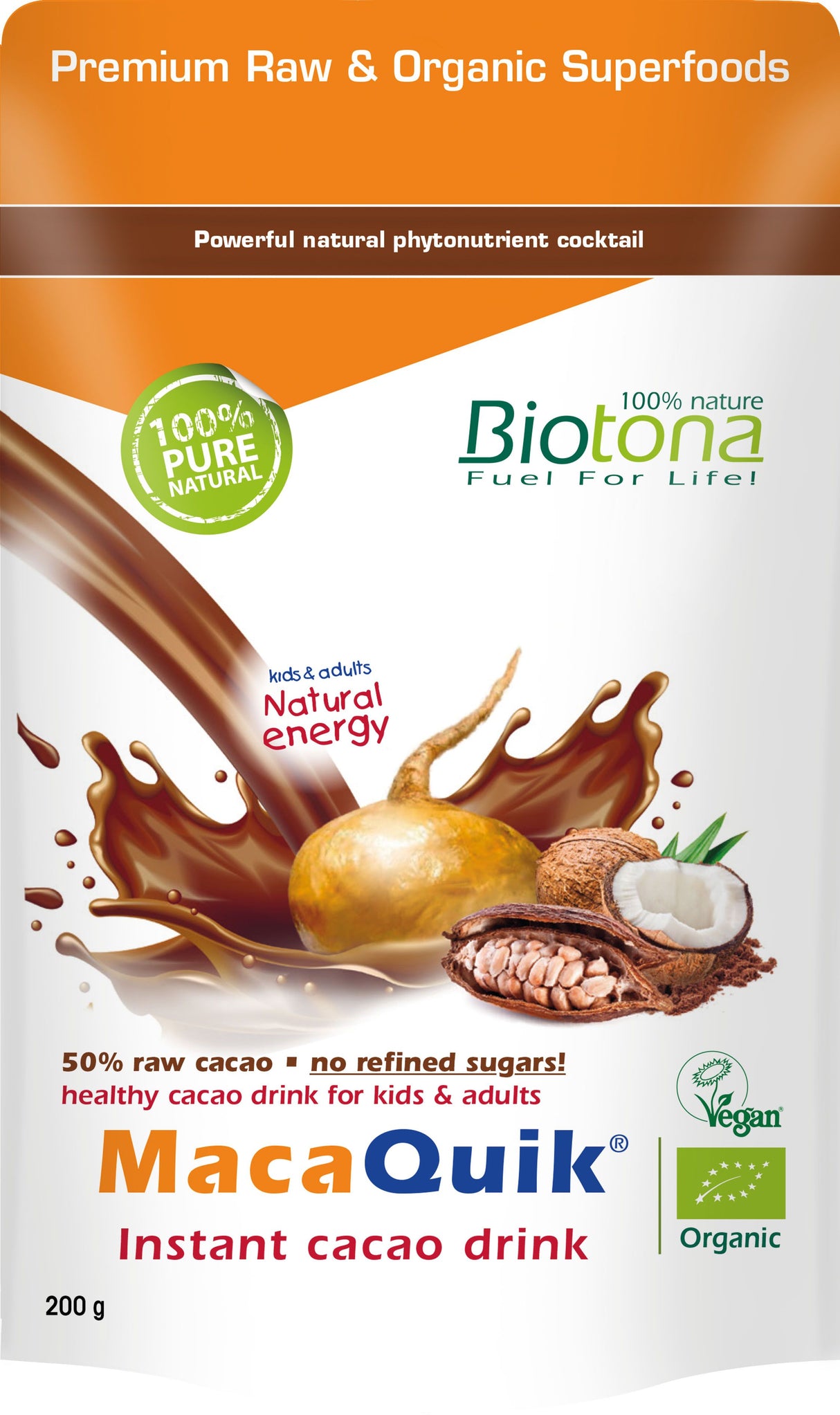 MacaQuik Instant Cacao · Biotona · 200 gramos