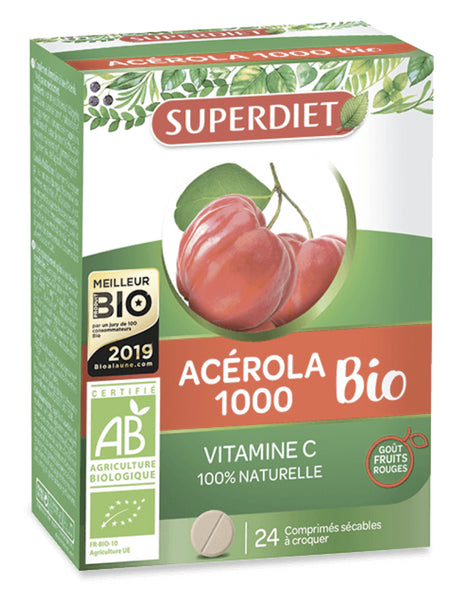 Acerola 1000 - Vitamina C · Superdiet · 24 comprimidos