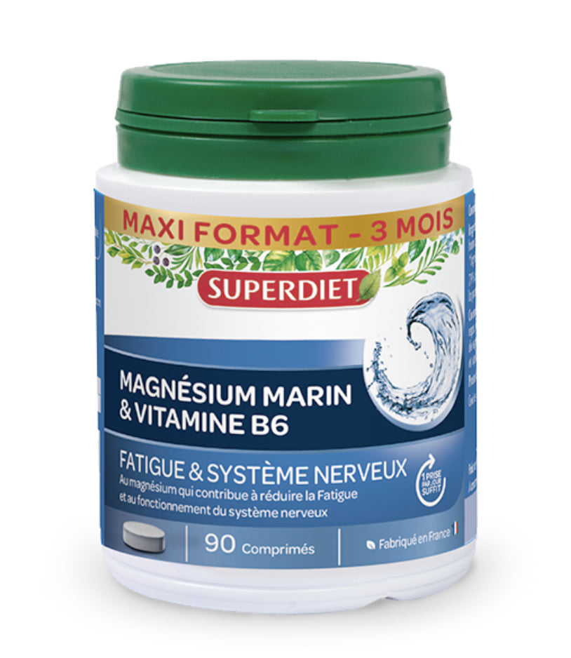 Magnesio Marino + Vitamina B6 · Superdiet · 90 comprimidos