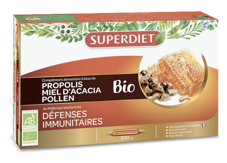 Miel Propoleo Polen BIO · Superdiet · 20 ampollas