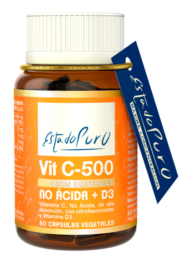 Vitamina C 500 No Ácida + Vitamina D3 · Tongil · 60 cápsulas