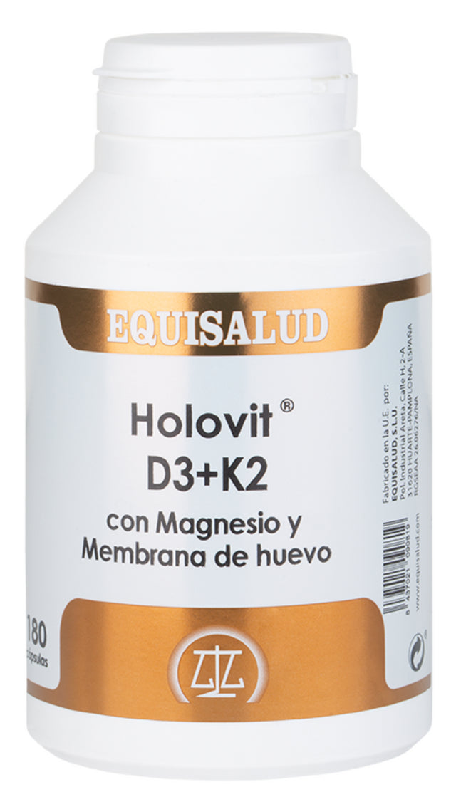 Holovit D3+K2 con Magnesio y Membrana de Huevo · Equisalud · 180 cápsulas