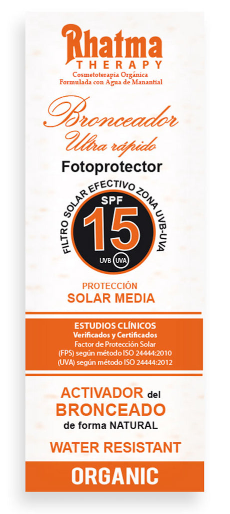 Bronceador Ultra-Rápido SPF 15 · Rhatma · 100 ml