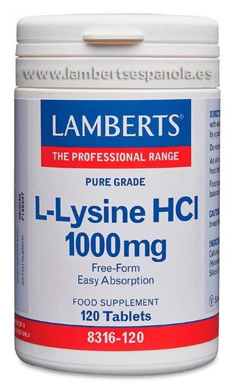 L-Lisina 1.000 mg · Lamberts · 120 comprimidos