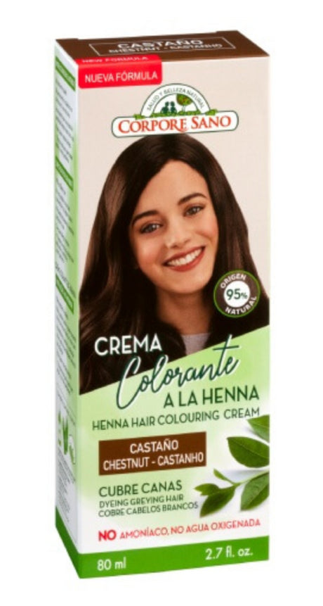 Crema Colorante a la Henna Chocolate · Corpore Sano · 80 ml