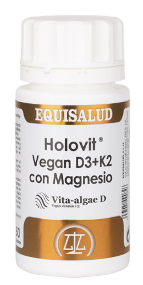 Holovit Vegan D3+K2 con Magnesio · Equisalud · 50 cápsulas