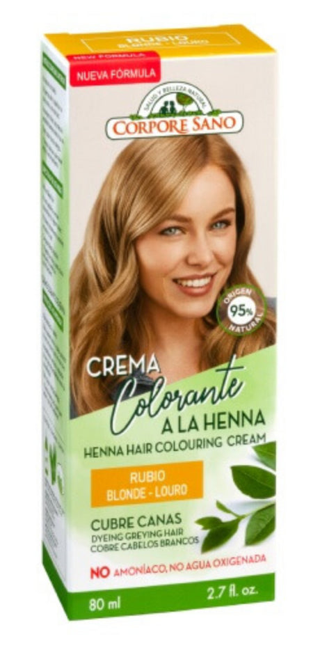 Crema Colorante a la Henna Rubio · Corpore Sano · 80 ml