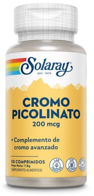 Picolinato de Cromo · Solaray · 50 comprimidos