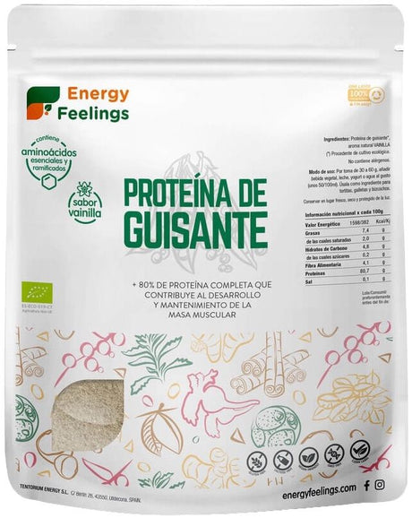 Proteína De Guisante 80% - Sabor Vainilla Eco · Energy Feelings · 1 kg