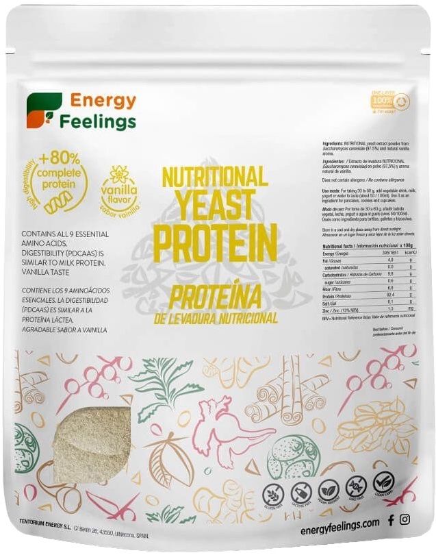 Proteína De Levadura Nutricional 82% - Sabor Vainilla · Energy Feelings · 1 kg