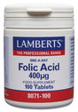 Ácido Fólico 400 mcg · Lamberts · 100 comprimidos