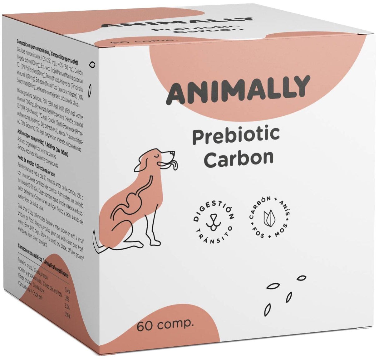 Prebiotic Carbón · Animally · 60 comprimidos