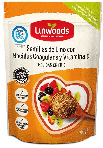 Semillas de Lino con Bacillus Coagulans y Vitamina D Molidas · Linwoods · 200 gramos