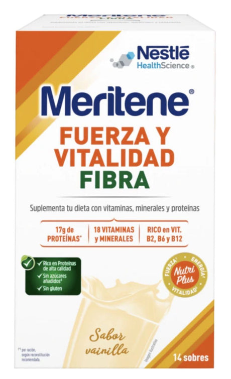 Meritene Fuerza y Vitalidad Fibra Vainilla · Nestle · 14 sobres