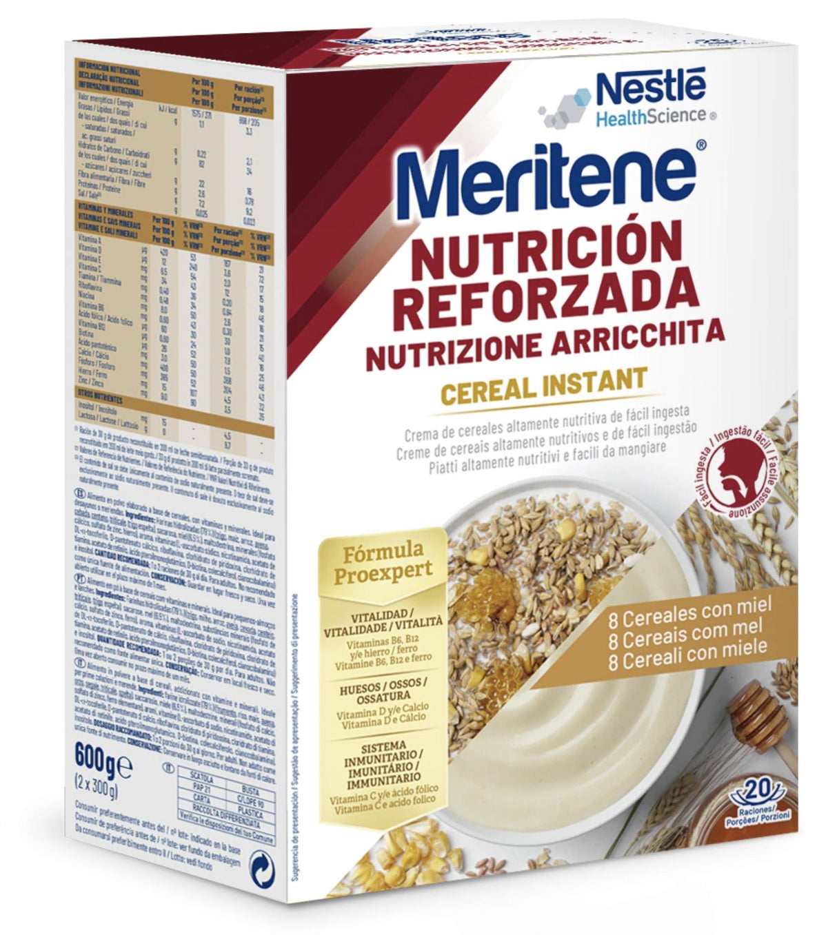 Meritene Cereal Instant - 8 Cereales con Miel · Nestlé · 600 gramos