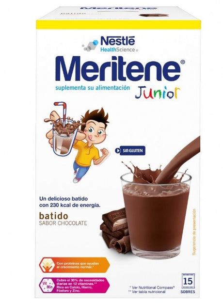 Meritene Junior Batido de Chocolate · Nestlé · 15 sobres