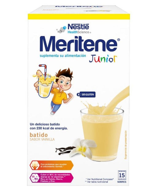 Meritene Junior Batido de Vainilla · Nestlé · 15 sobres