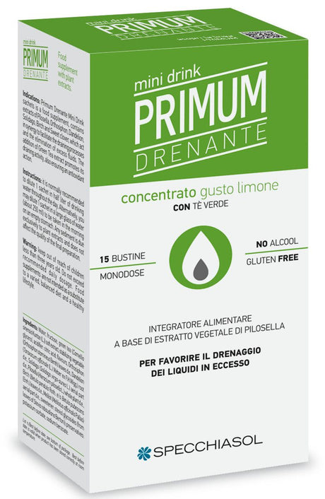 Primum Drenante - Limón con Té Verde · Specchiasol · 15 sticks