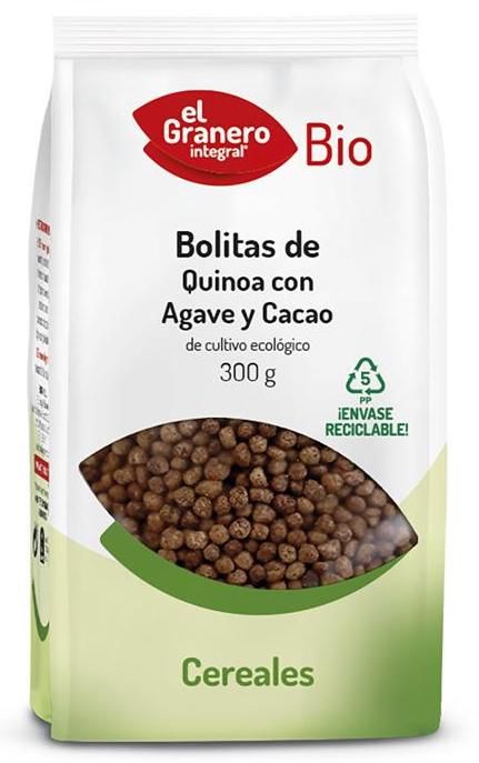 Bolitas de Quinoa Con Agave y Cacao · El Granero Integral · 300 gramos