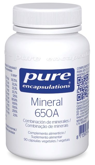 Mineral 650A · Pure Encapsulations · 90 cápsulas