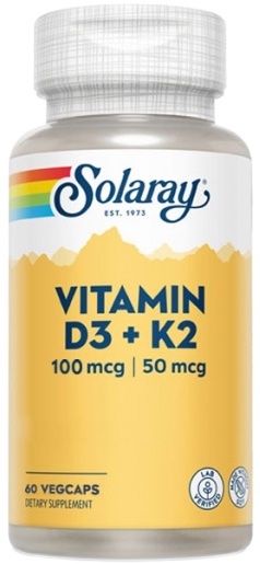 Vitamina D3 & K2 · Solaray · 60 cápsulas