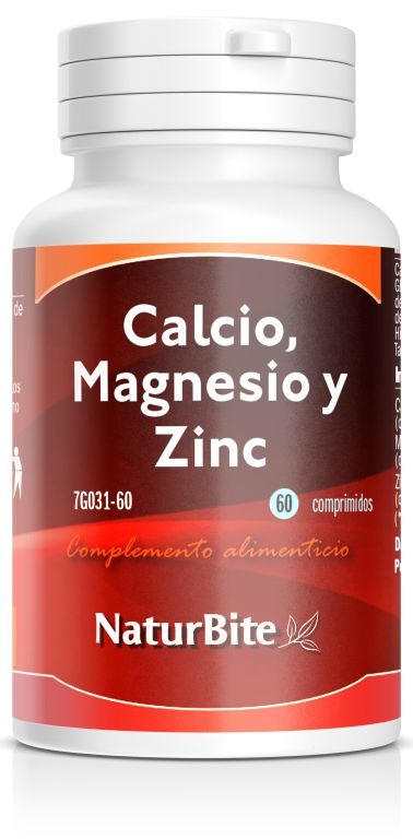 Calcio Magnesio y Zinc · NaturBite · 60 comprimidos